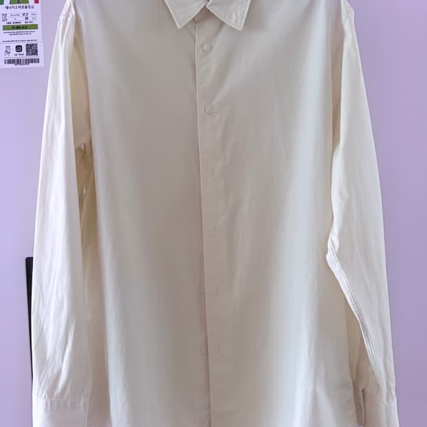 유니클로U 면셔츠 라지사이즈 연한 레몬색 100