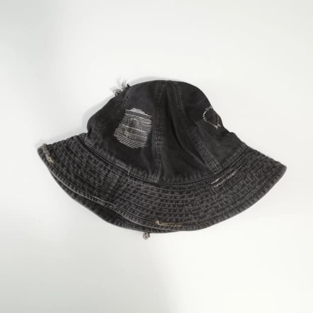 Beams Distressed Denim Bucket Hat