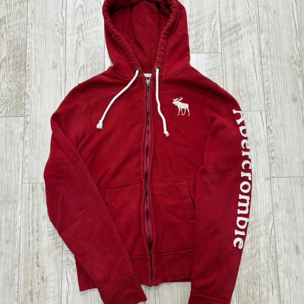아베크롬비 후드집업 순록 레드 L