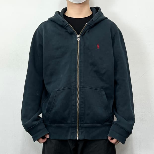 폴로랄프로렌 포니 미니멀 스웻 후드집업