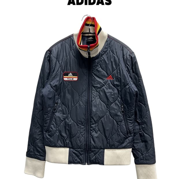 아디다스 우먼스 크롭 퀄팅 자켓