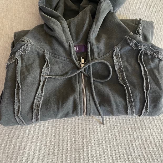 beslow washed hooded zip up (L)
