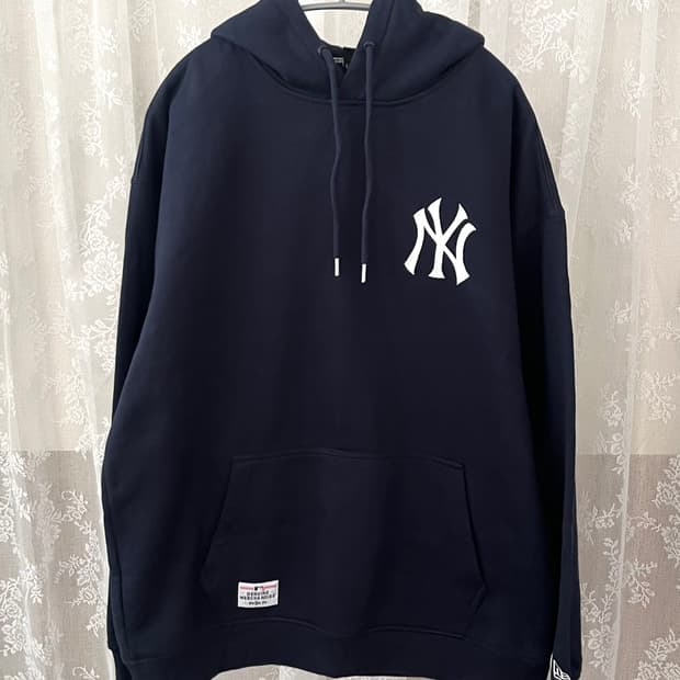 XL)뉴에라 mlb 뉴욕 양키스 새틀라이트 맵 네이비 기모 후드티