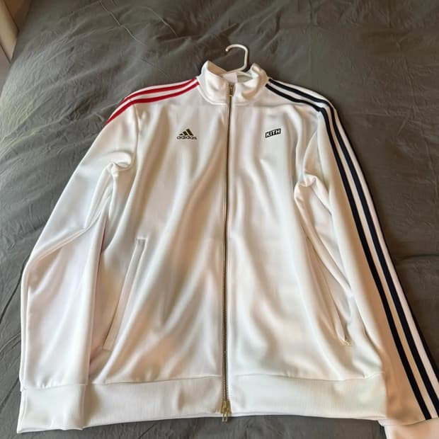 아디다스 x kith 트랙탑 져지 화이트 M