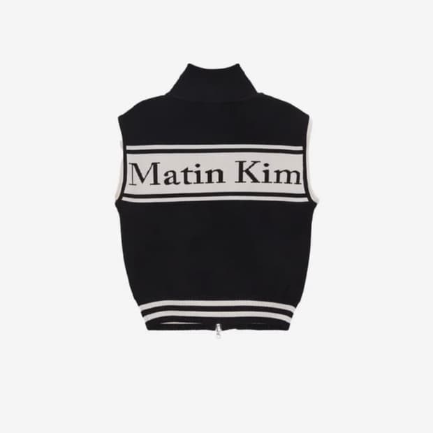 마뗑킴 SPELL POINT STRIPE KNIT VEST