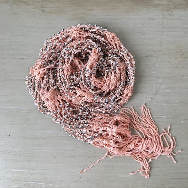 beads trimming net scarf