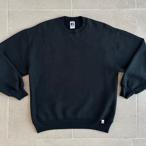 90s 빈티지 러셀 스웻셔츠 블랙 L USA