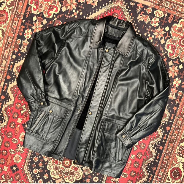 ( 2XL ) 가죽자켓 가죽코트 가죽카코트 빅사이즈가죽 오버핏가죽