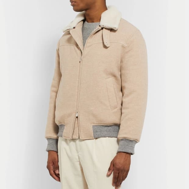 [1500만원]브루넬로 쿠치넬리 캐시미어100% 시어링 자켓 블루종팔아요