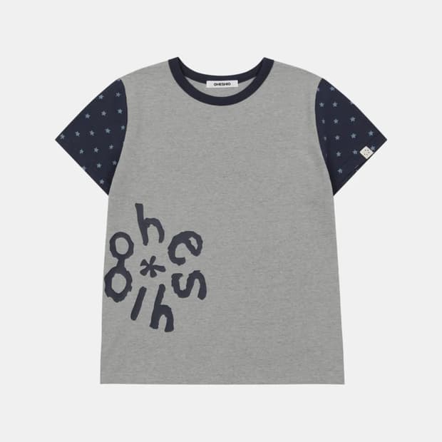 오헤시오 반팔 STAR TWO TONE T-SHIRT, GRAY