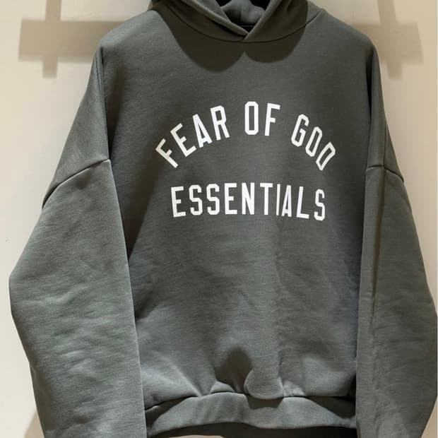 (새상품 L) 피어오브갓 에센셜 플리스 후드티 밀리터리