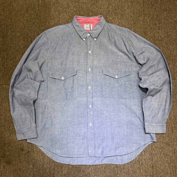 (XL) 90~00s Levi's 리바이스 화이트탭 데님 셔츠