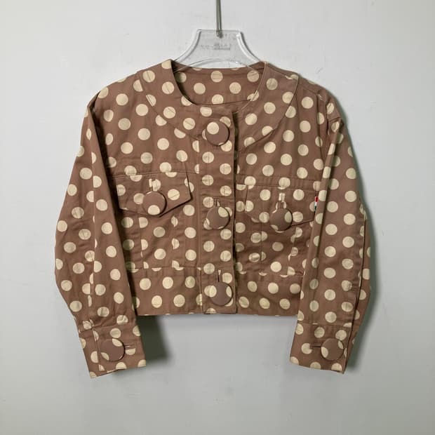 모스키노 도트 코튼 크롭 자켓