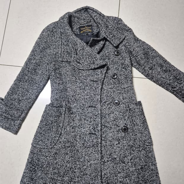 비비안웨스트우드 여성용 헤링본 코트 38 (55-슬림66)