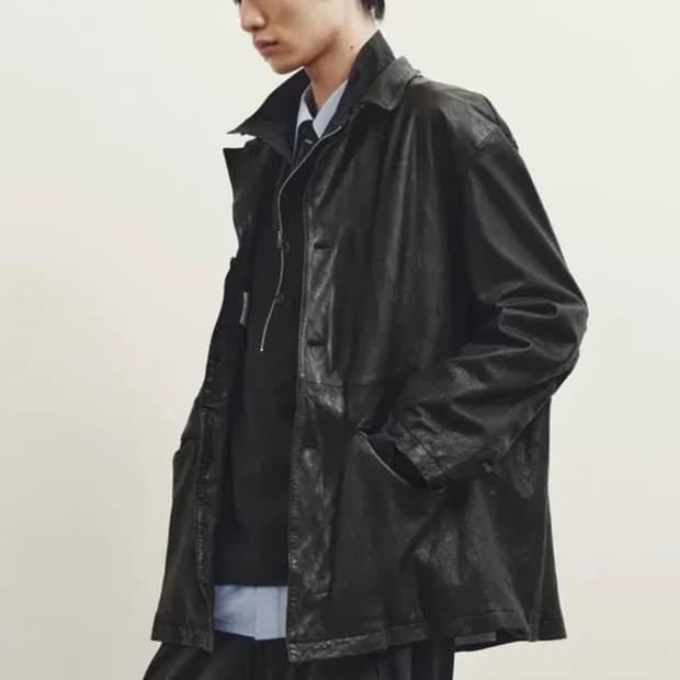 유스 워시드 레더자켓 L size 새상품