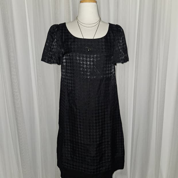 clear impression 하운드체크 블랙 원피스 공겜여주 고스 고딕