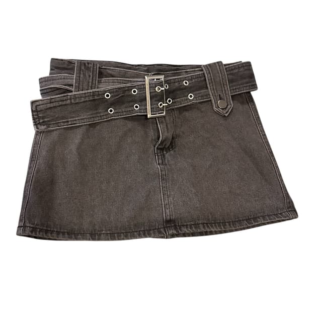 흑청 데님 미니스커트