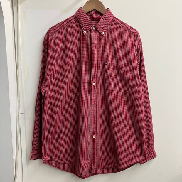 N176 폴로 진스 체크셔츠