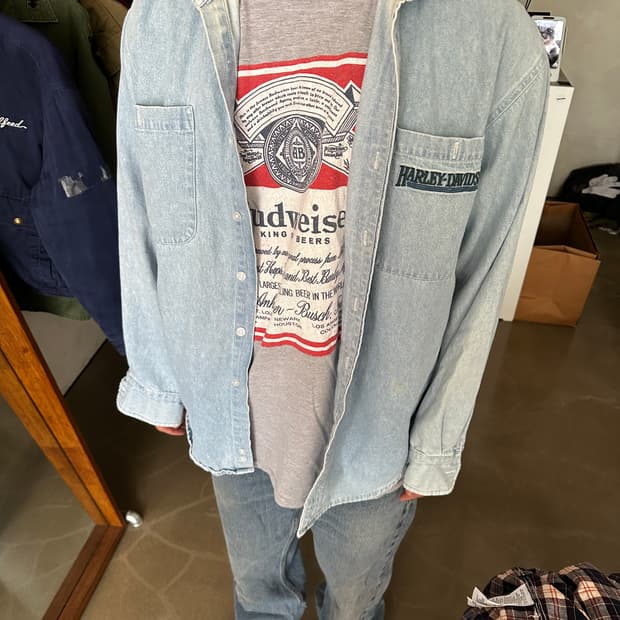 90s~00s Harley-Davidson Denim Shirt