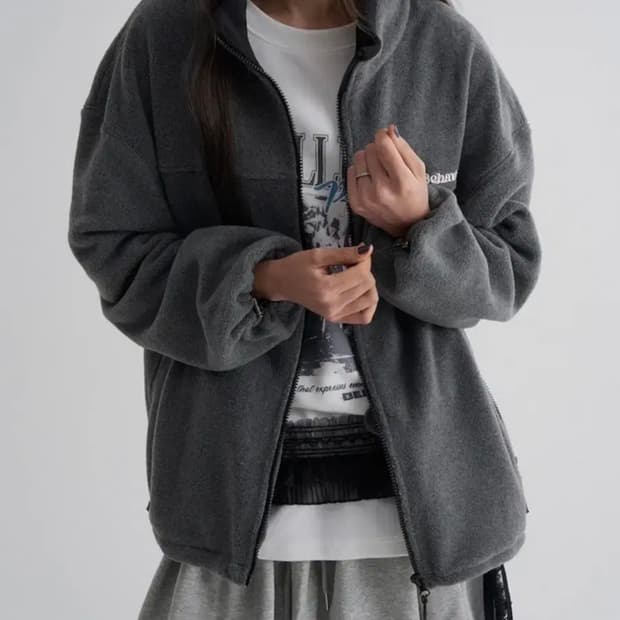 에잇세컨즈 플리스 후리스 집업 M