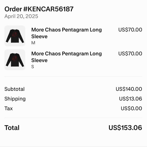 [M] 켄카슨 Ken Carson pentagram 펜타그램 롱슬리브