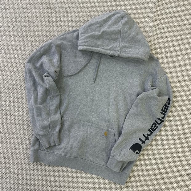 실측확인 레터링 로고 칼하트 후드0403D