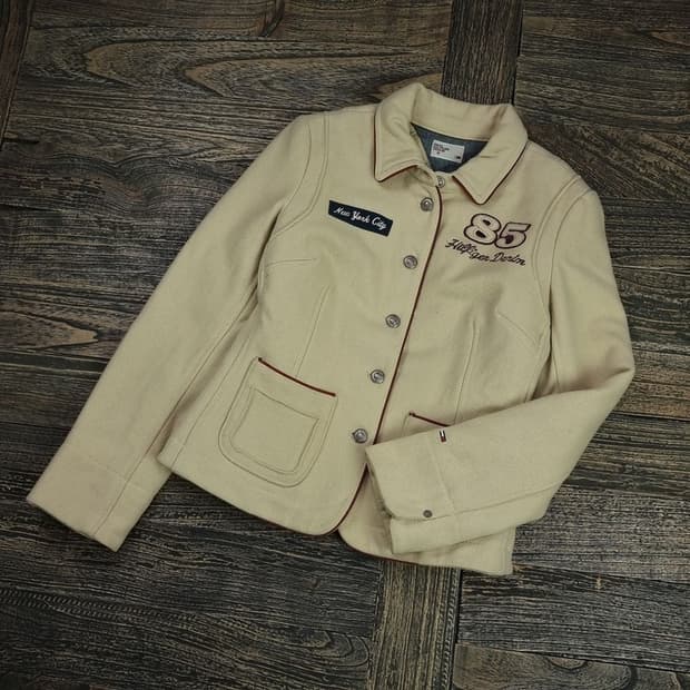 타미힐피거 모직 슬림 바시티 자켓 M16407