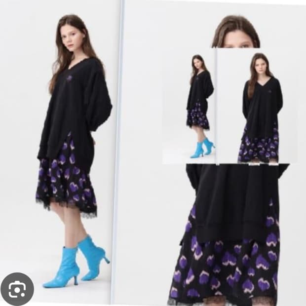 쥬시쥬디 밑단배색 원피스