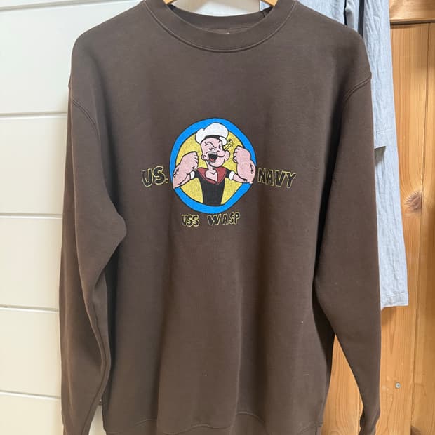 외일드동키 뽀빠이 usnavy 맨투맨 L 브라운