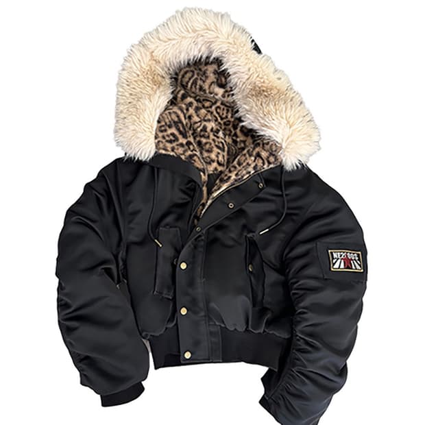 Leopard Pattern Fur Hooded Jacket