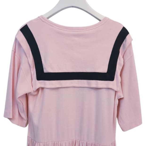 [SONIA RYKIEL] 정품 프랑스산 세일러 마린 롱 원피스 / 핑크