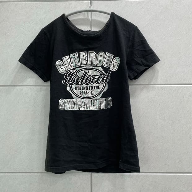 [PINK CAT] Y2K Silver Lettering Tee