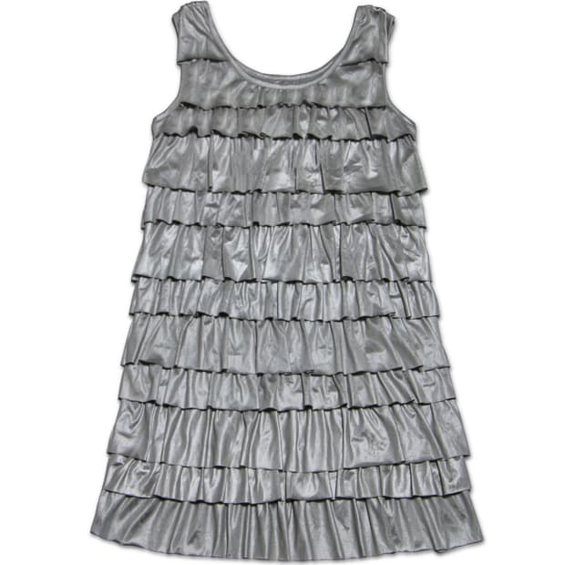 Silver Tiered Ruffle dress