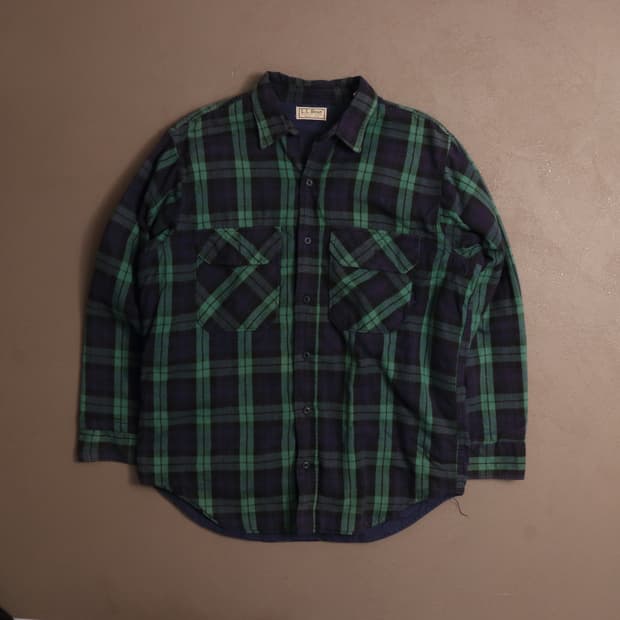 90's 엘엘빈 플란넬 체크 누빔자켓 A1573