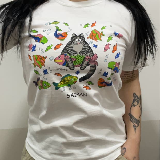 Crazy Shirts 크레이지 셔츠 클리반캣 사이판 반팔 티셔츠