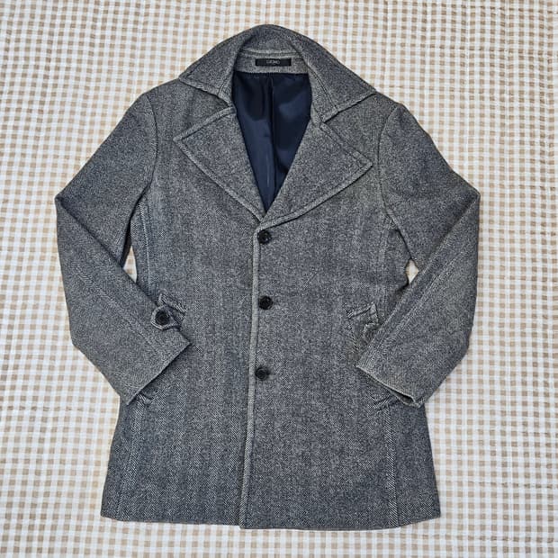 워모 헨링본 하프 코트 자켓 남자100