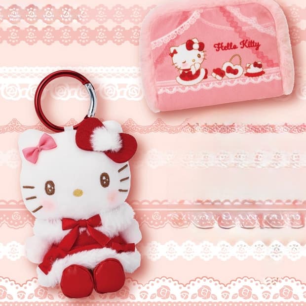 [2개일괄] 헬로키티 쿠지 마스코트 가방 파우치 키티