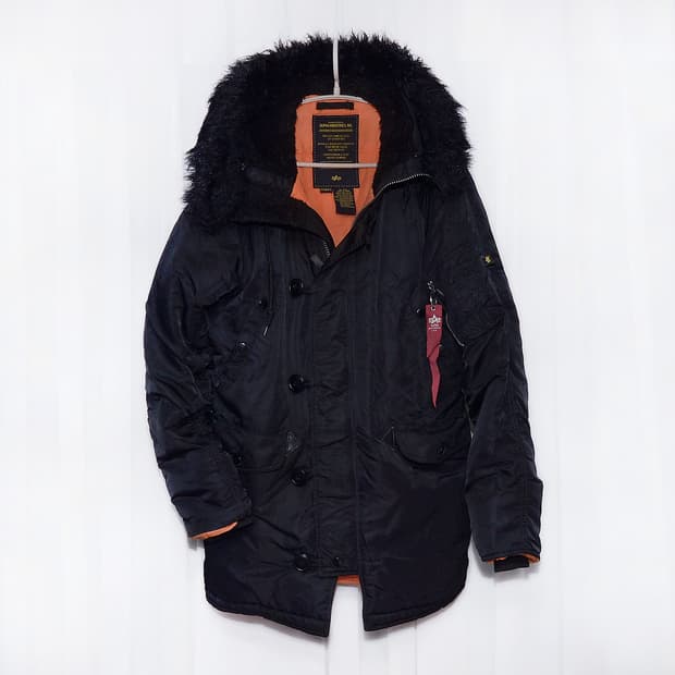 알파 인더스트리  N3B 블랙 익스트림 콜드웨더 파카