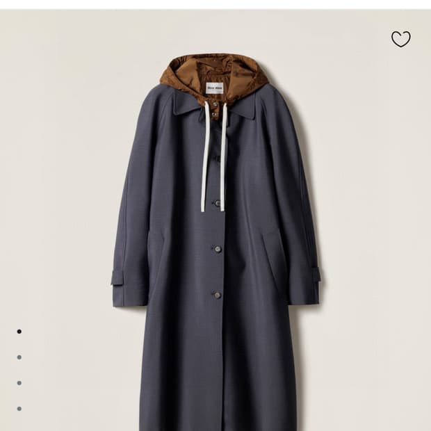 MIU MIU 25SS 신상 배색 후드 롱 코트