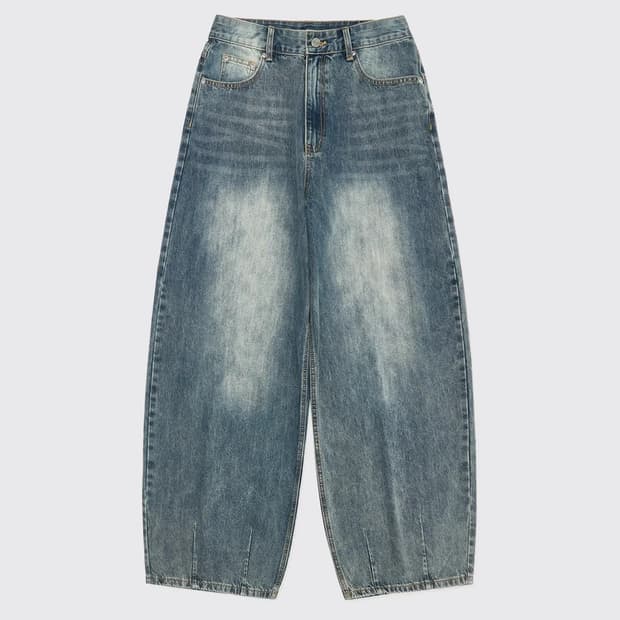 인템포무드 레이지보이 벌룬 핏 데님_페이디드블루 M