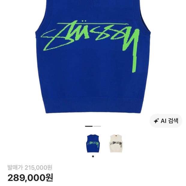 스투시 스웨터 베스트 블루 L