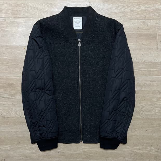 앤드지 지오지아 퀼팅 소매 배색 블루종 봄버자켓 [블랙] L/100