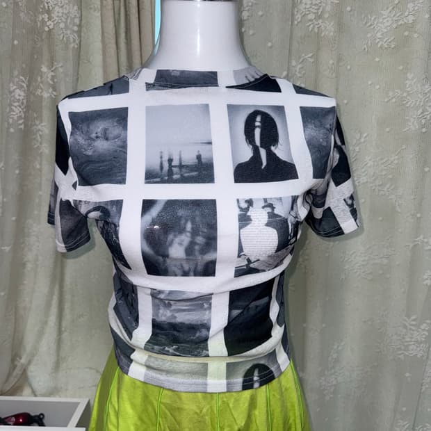 Vintage semi see-through half T