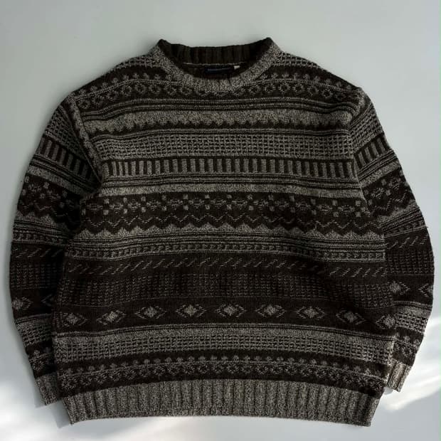 [L] 빈티지 울 패턴 니트 스웨터 madeinitaly
