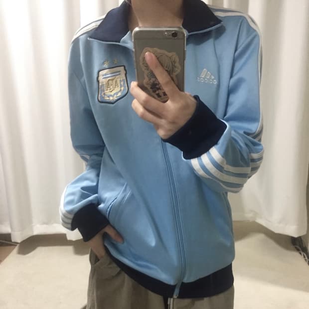 아디다스 하늘 메시 아르헨티나 축구 트랙탑 져지