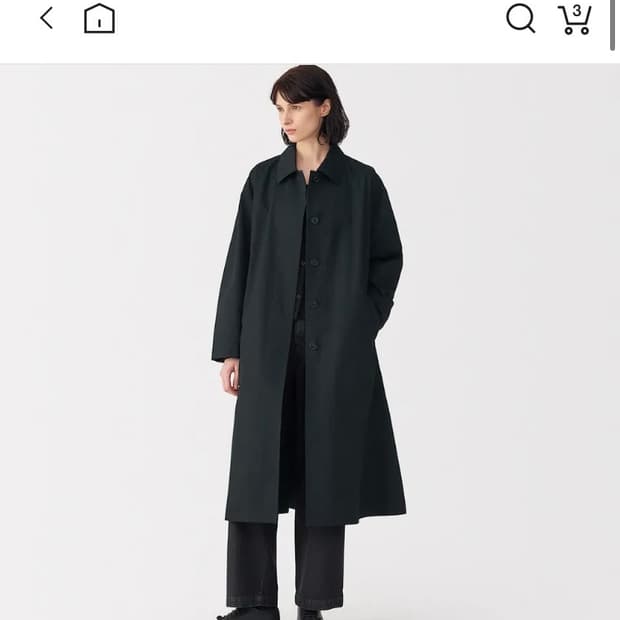 무인양품 라보 새상품 고밀도 코튼 싱글 코트 M