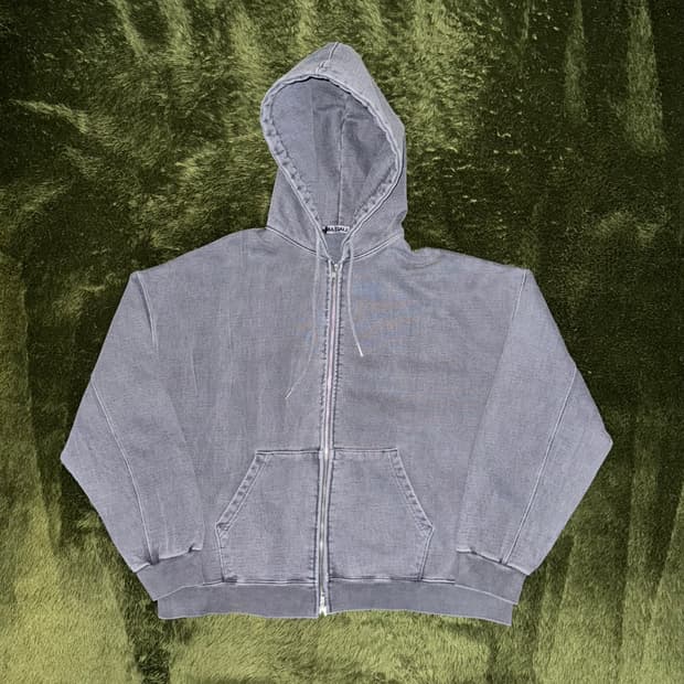 [XL] 감마 갤러리 울트라 헤비 피그먼트 다잉 후드 집업 인디고 블루