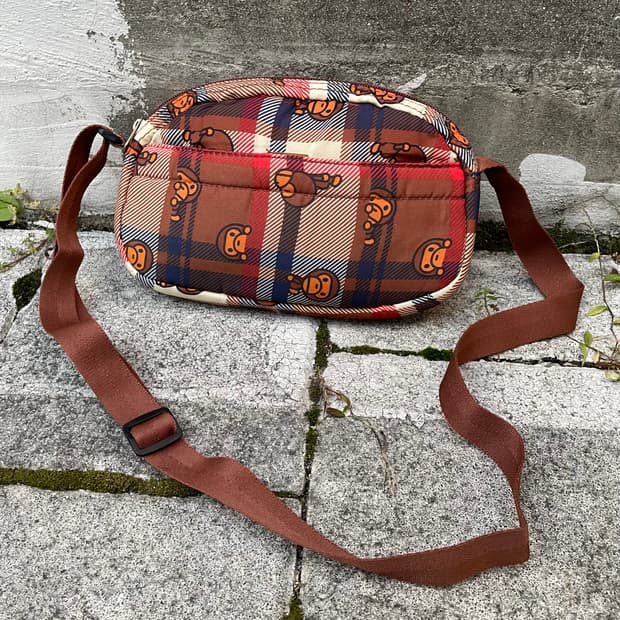 (빈티지)Bape 베이프 베이비 마일로 체크 숄더 크로스백