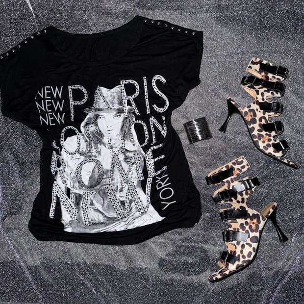 Punk black studded top