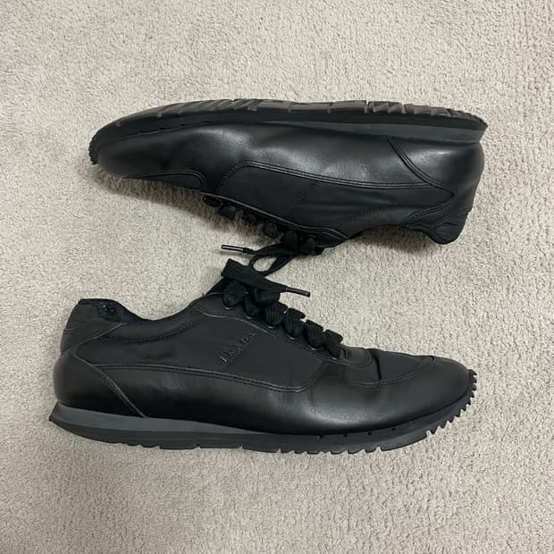 265) 프라다 스포츠 레더 나일론 로고 스니커즈